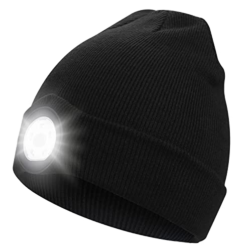 shenkey LED Strickmütze mit Licht, USB wiederaufladbare LED Kopflampe Beanie für Männer - Warme Wintermütze mit Freisprech-Taschenlampe - Ideal für Outdoor-Aktivitäten und als praktisches Geschenk shenkey LED Strickmütze mit Licht, USB wiederaufladbare LED Kopflampe Beanie für Männer - Warme Wintermütze mit Freisprech-Taschenlampe - Ideal für Outdoor-Aktivitäten und als praktisches Geschenk von SHENKEY
