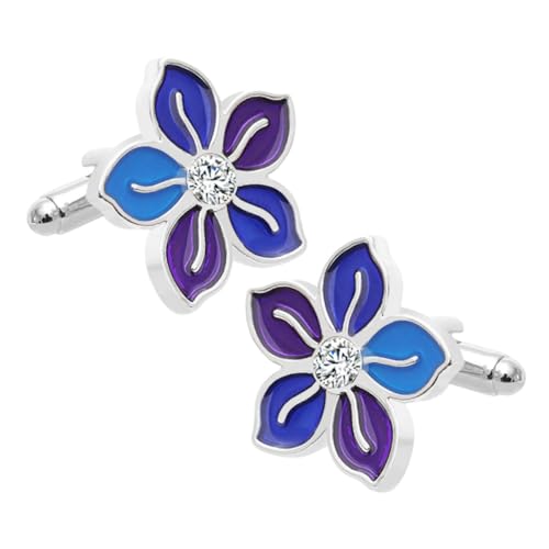 1 Paar Herrenhemd Sleeve Cufflinks Langlebigem Metall Blumenform Vielseitiges Bekleidungsaccessoire für Formelle Anlässe von SHERCHPRY