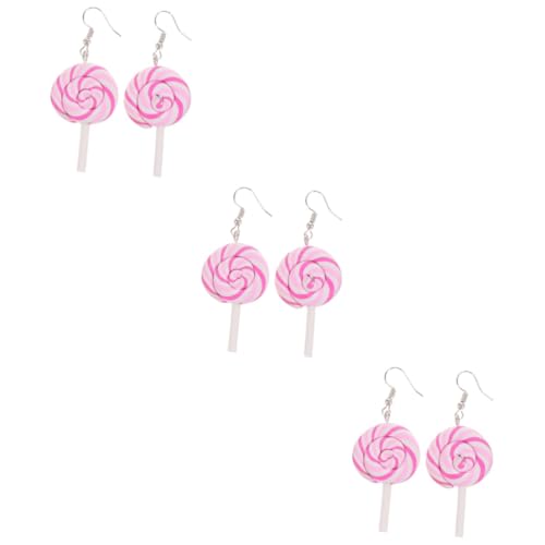 12 Stk Lange Baumelnde Ohrringe Lutscher Baumeln Regenbogen-ohrringe Lutscher- Regenbogen-lollipop- Lustige Bonbon- Mode Lange Fräulein von SHERCHPRY