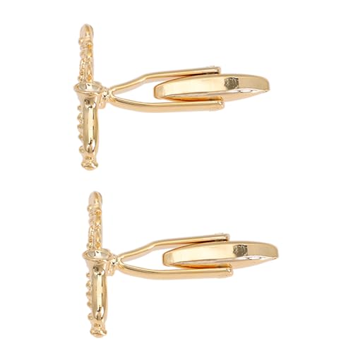 SHERCHPRY Manschettenknöpfe in Saxophonform Goldfarben Für Herrenhemden Mit Ärmelschnalle Hochglanzpolierte Oberfläche Abgerundete Kanten Angenehme Haptik von SHERCHPRY