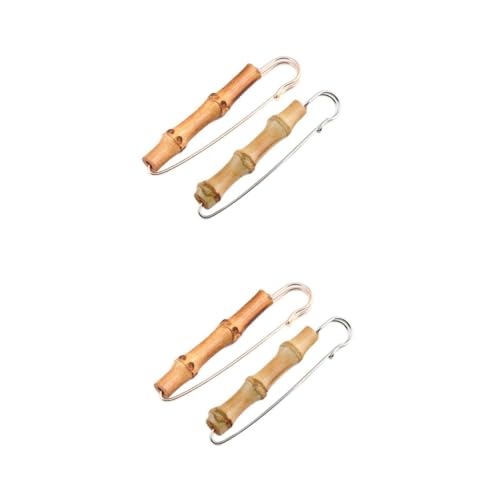 2 Sätze Stylische Teiliges Brosche Im Bambus Design Vintage Anstecker Für Kleidung Eleganter Brustpin Corsage Für Damen Herren Zufällige Farben 2 Stücke * 2 von SHERCHPRY