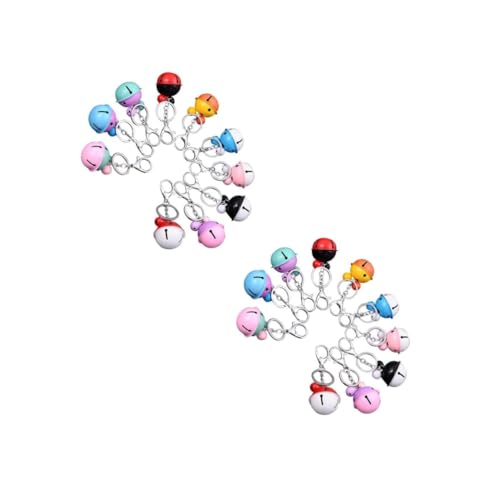 2 Sätze Teiliges Kreative Schlüsselanhänger Mit Glocken Design Bunten Farben Verschönern Taschen Schlüssel Mit Diesem Langlebigen Sicheren Schlüsselring 10 Stück * 2 von SHERCHPRY