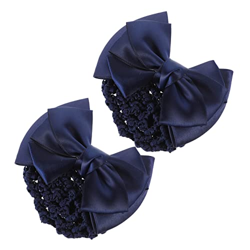 2 Stück Haarnetz für Damen Professionelle Haarknoten Abdeckung für Stewardessen und Bankangestellte Design mit Schleifen für Formelle Anlässe und Tägliche Nutzung von SHERCHPRY