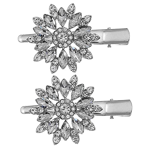 2 Stück Haarschmuck mit Strasssteinen Kristallblumen Haarspangen Haarklammern für Hochzeiten Partys für Damen von SHERCHPRY