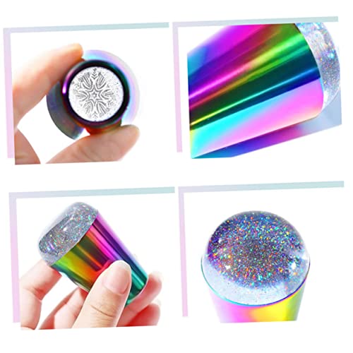 2 Stück Klarer Nagelstempel für Nail Art Diy Maniküre Werkzeug Elastischer Stempel für Präzise Musterplatzierung für Anfänger und Nageldesigns von SHERCHPRY