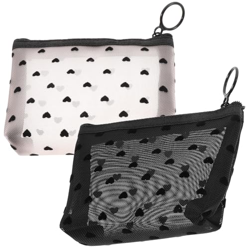 SHERCHPRY 2stücke Zwei Reißverschluss Make-up Taschen Reise Kosmetiktaschen Kleine Aufbewahrungstaschen Mit Reißverschluss Aus Nylon Und Für Damen Und Mädchen von SHERCHPRY