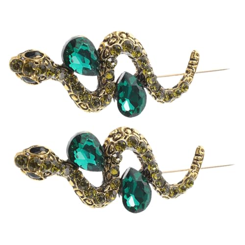 SHERCHPRY 2stücke Schlange Brosche Mit Kristallen Für Anzug Mantel Hut Kleidung Dekoration Tier Anstecknadel Für Herren Damen Geschäft Bankett Party von SHERCHPRY