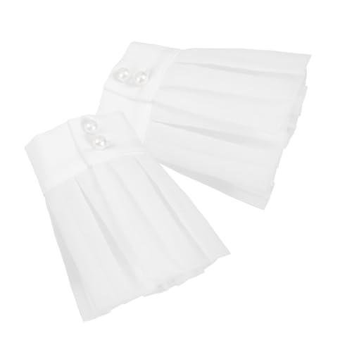 SHERCHPRY 1 Paar Courtstil gefälschter Ärmelabdeckungen Kostüm Manschette gefälschte Ärmel gefälschte Handgelenksärmel Ärmel aus Spitze Armband für Frauen Armstulpen für Damen Stoff Weiß von SHERCHPRY