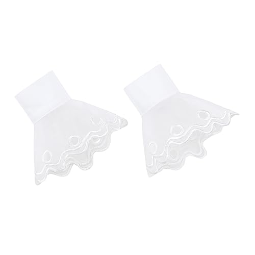 SHERCHPRY 1 Paar Manschette abnehmbare Fake-Ärmelbündchen Lolita-Accessoires abnehmbare Ärmelbündchen Bündchen aus Lolita-Spitze dreidimensional falscher Kragen schmücken Chiffon Weiß von SHERCHPRY