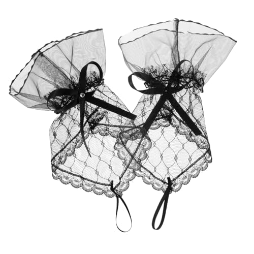 SHERCHPRY 1paar Fingerlose Spitzenhandschuhe Mit Rüschen Und Schleife Für Damen Hochzeits Und Vielseitige Accessoires Zarter Spitze Für Teepartys Und Tanzveranstaltungen von SHERCHPRY