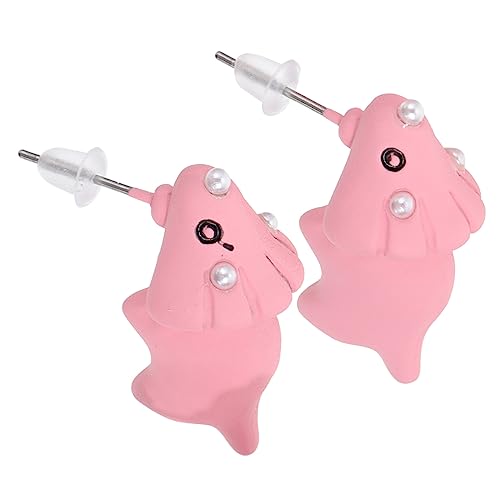 SHERCHPRY 1 Paar Kleine Tierohrstecker Mädchen Ohr Tragen Ohrstecker Mit Tiermotiv Cartoon-ohrclips Strand-ohrringe Cartoon-ohrringe Perle Baumeln Polymer-ton Modellieren Rosa Tiere Fräulein von SHERCHPRY