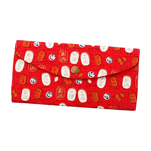 SHERCHPRY 1 STK Geldbörse Frauengeschenk Hochzeitsgeschenkkarte Mini-Geschenke Umschläge Für Geschenkkarten Mondneujahrsumschläge Rot Fräulein Tasche Füllstoff Baumwolle von SHERCHPRY