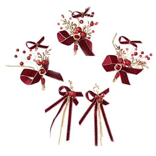 SHERCHPRY 1 Satz Haarspangen und Ohrring Set mit Schleifenmotiv Eleganter Haarschmuck für Damen Haarklammern und Ohrringe für Hochzeiten und Partys von SHERCHPRY