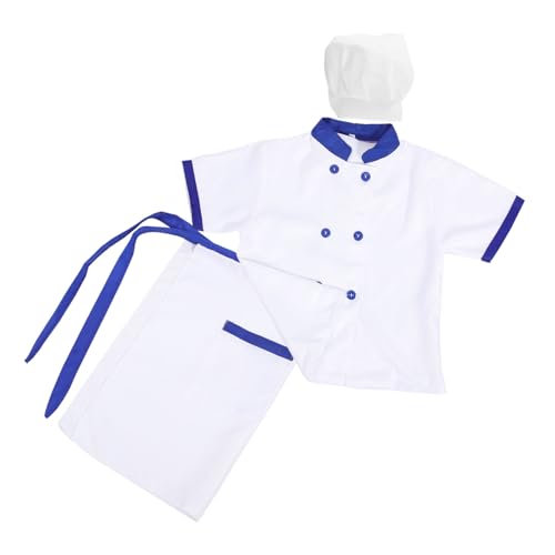 SHERCHPRY 1 Satz Kochuniform für Kinder Kochmantel-Kostüm Koch-Kurzarmshirt kochjacke kinder kinderkochmütze Kochkostüm Kinderschürze Cosplay Kostüme Performance-Kleidung Kleidungsset Stoff von SHERCHPRY