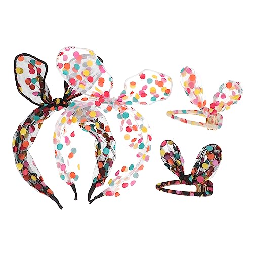 SHERCHPRY 1satz Bunny Ear Haarreifen Und Haarklammern Teiliges Mit Weißen Und Schwarzen Hasenohren Für Ostern Cosplay Und Partys Kostüm-haaraccessoires Für Damen Und Jugendliche von SHERCHPRY