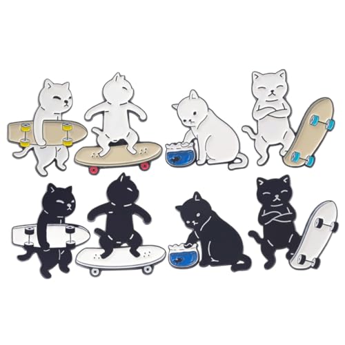 SHERCHPRY 8stücke Katzen Emaille Broschen Niedliche Anstecknadeln Für Kleidung Taschen Und Hüte Cartoon Design Langlebig Und Für Und Mädchen von SHERCHPRY