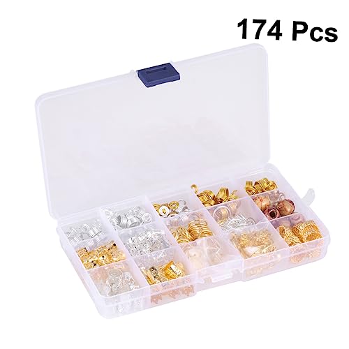 SHERCHPRY 1 Satz Teiliges Set Dreadlocks Haarklammern mit Großen Holzperlen und Tibetischen Silberanhängern für Strapazierfähige Haarschmuck Ringe zum Flechten und Dekorieren von Zöpfen von SHERCHPRY