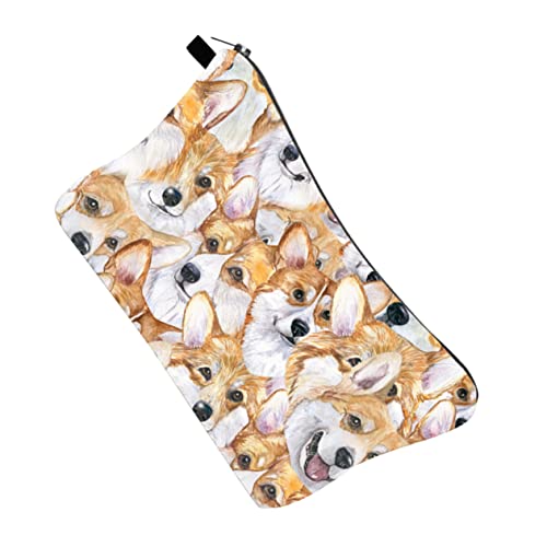 SHERCHPRY 1 Stück Cartoon Corgi Muster Kosmetiktasche Wasserdichtes Make Up Täschchen für Reisen Multifunktionale Aufbewahrungstasche für Damen von SHERCHPRY