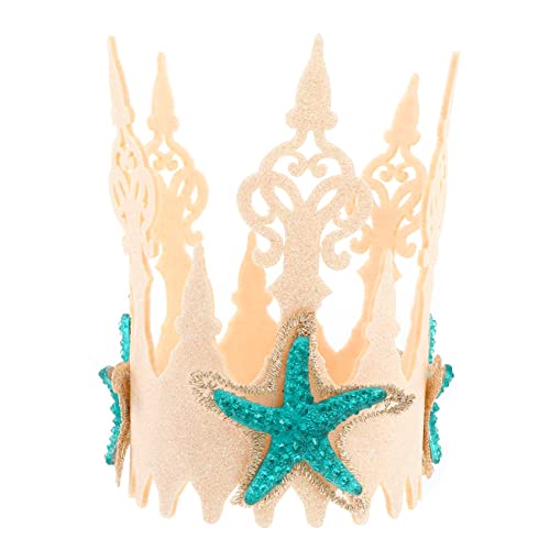 SHERCHPRY 1 Stück Krone für Kindergeburtstag Haaraccessoire mit Perlen und Muscheln für Festliche Anlässe und Fotoshootings von SHERCHPRY