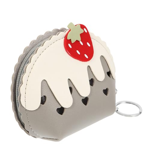 SHERCHPRY Erdbeer Geldbörse Für Damen Kleiner Münztasche Mit Reißverschluss Kunstleder Erdbeer Schlüsselanhänger Kompakt Für Schule Shopping Alltag Niedliche Erdbeermuster Geldbörse von SHERCHPRY