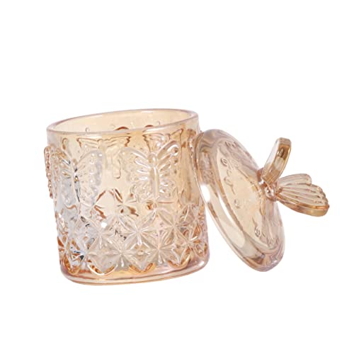 SHERCHPRY 1 Stück Packung Baumwoll -Tupfer -Box -Lagerfass Vorratsbehälter mit Deckel Parfümorganisator großer Make-up-Organizer klare Kanister Wattestäbchenhalter Brown von SHERCHPRY