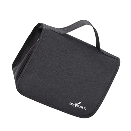 SHERCHPRY 1 Stück Reise Kosmetiktasche Wasserfest Tragbare Toilettentasche mit Aufhänger Faltbare Waschtasche für Damen und Herren mit Mehreren Fächern Zipperverschluss Langlebig für von SHERCHPRY