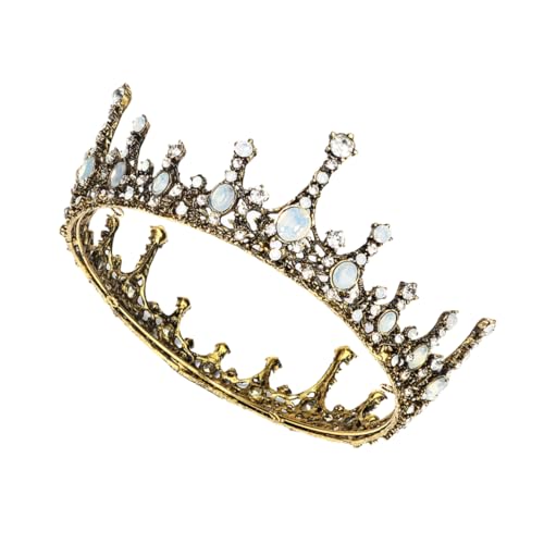 SHERCHPRY 1 Stück Tiara Orakel Braut Kronen für Erwachsene Krone für Frauen Hochzeit krone kopfbedeckung krone erwachsene renaissance kleid damen Weibliche Krone barock Strasssteine Beige von SHERCHPRY