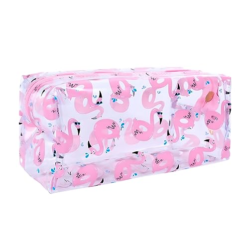 SHERCHPRY 1 Stück Transparente PVC Kosmetiktasche Flamingo Vielseitige Make Up Tasche für Reisen Alltag Leicht für Damen und Herren von SHERCHPRY
