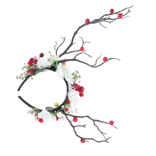 SHERCHPRY 1stück Deer Horn Shaped Hairband Für Weihnachten Festliche Haaraccessoires Mit Simulierten Und Beeren Geeignet Für Erwachsene Für Partys Und Cosplay von SHERCHPRY