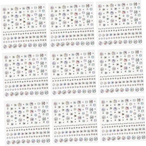 SHERCHPRY 10 Blatt Gesicht Strasssteine ​​kleben aufkleber Strasssteine ​​für das Gesicht Augen-Strass-Make-up selbstklebende Strasssteine Plastik von SHERCHPRY