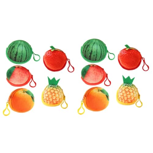 SHERCHPRY 10 STK Ananas Geldbörse mini Wallet mini geldbörse Portemonnaie Fruchtige portmonee -Portemonnaie Schlüsselanhänger Plüsch von SHERCHPRY