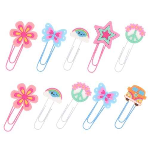 SHERCHPRY 10stücke Niedliche Hippie-lesezeichen-papierclips Kleine Lesezeichen Hippie-papierclips Für Heimwerker Fotoalben Karten Umschläge von SHERCHPRY