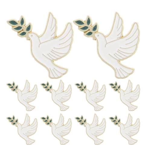 SHERCHPRY 10 Stück Eleganter Anstecker mit Olivenzweig für Frauen und Mädchen Metallisches Accessoire für Hüte Pullover und Rucksäcke Symbol für Harmonie und von SHERCHPRY