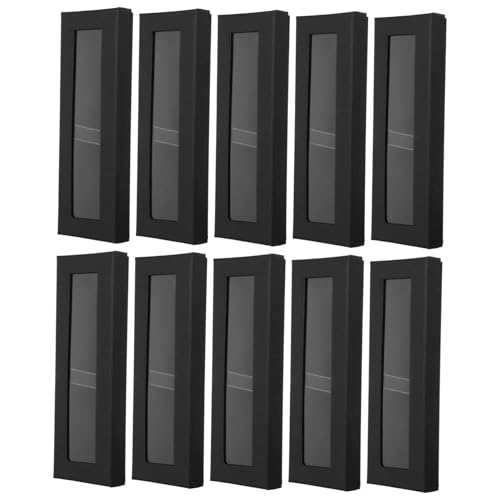 SHERCHPRY 10stücke -Box Mit Deckel Und Klarem Sichtfenster Dekorative Stiftbox Aus Pappe Zur Aufbewahrung Von Stiften Und Kleinen Gegenständen in Schwarz von SHERCHPRY