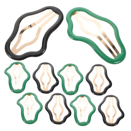 SHERCHPRY 10stücke Snap-haarspangen Für Kleine Mädchen Rutschfeste Haarspangen Haarschmuck Für Mädchen Teenager Kleinkinder Schwarz Grün von SHERCHPRY