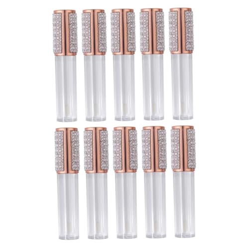 SHERCHPRY 10 Stück Lippenpflege Behälter Leere Lip Gloss Röhrchen für DIY Lippenstift und Lippenbalsam Transparente Kosmetikflasche mit Klarer Sicht Inhalt von SHERCHPRY