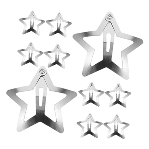 SHERCHPRY 10stücke Stern-haarspangen Mit Druckknopf Metall-haarspangen in Sternform Dekorative Haarspangen Für Frauen Und Mädchen Kleine Haarnadel-clips von SHERCHPRY