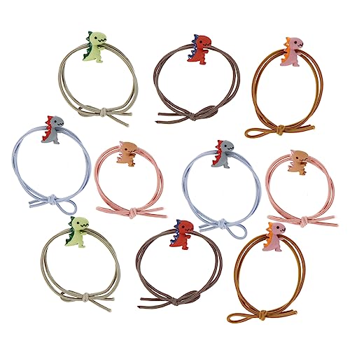 SHERCHPRY 10 Stück Teiliges Dinosaurier Haargummi für Mädchen Elastische Haarschleifen in Bunten Farben Weiche Haarbänder für Dünnes und Dickes Haar Ponytail Halter von SHERCHPRY
