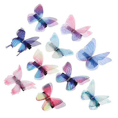 SHERCHPRY 10 Stück Teiliges Farbige Schmetterling Haarklammern für Mädchen Glitzernde Haarspangen Kreative Haaraccessoires für Partys und zu Geburtstagen Weihnachten und Feiertagen von SHERCHPRY
