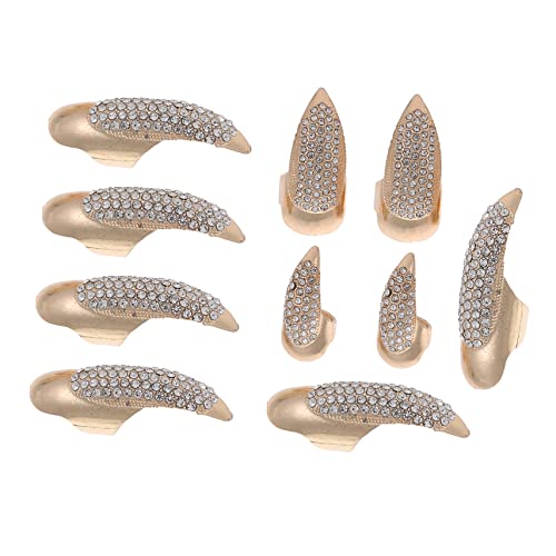 SHERCHPRY 10 Stück Teiliges Gothic Fingernagelkrallenringe aus Metall für Halloween Cosplay und Kostüm Accessoires Verstellbare Fingerringe mit Glatten Kanten für Einen Attraktiven Look SHERCHPRY 10 Stück Teiliges Gothic Fingernagelkrallenringe aus Metall für Halloween Cosplay und Kostüm Accessoires Verstellbare Fingerringe mit Glatten Kanten für Einen Attraktiven Look von SHERCHPRY
