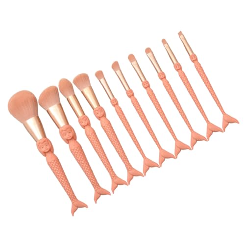 SHERCHPRY 10 Stück Teiliges Kosmetik Pinselset mit Orangefarbenem Multifunktionale Schminkpinsel für Foundation Concealer und Lidschatten für Tägliche und Professionelle Anwendungen von SHERCHPRY