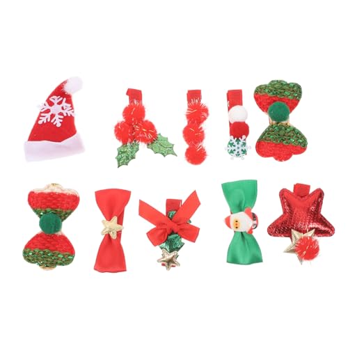 SHERCHPRY 10 Stück Teiliges Weihnachts Haarspangen Set für Mädchen Bunte Duckbill Haarklammern mit Festlichem Design Vielseitig für Verschiedene Frisuren als und Schmuck für Schulfeiern von SHERCHPRY