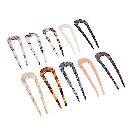 SHERCHPRY 10 Stücke U-Förmige Haarnadeln für Damen Retro Haarschmuck Bunte Haarspangen Zarte Haarstäbe für Hochsteckfrisuren und Besondere Anlässe von SHERCHPRY