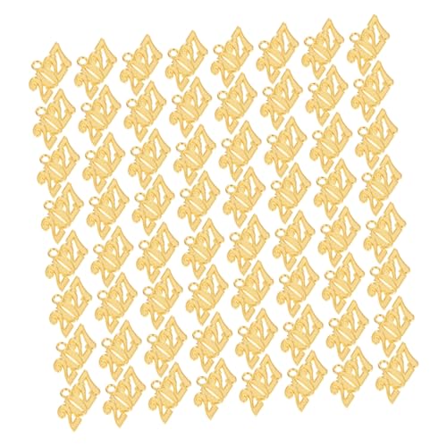 SHERCHPRY 100 Stück Abschluss Quasten Anhänger Leichte Goldfarbene Legierungsanhänger Vielseitige DIY Schmuckzubehör für Armbänder Halsketten und Bastelprojekte von SHERCHPRY