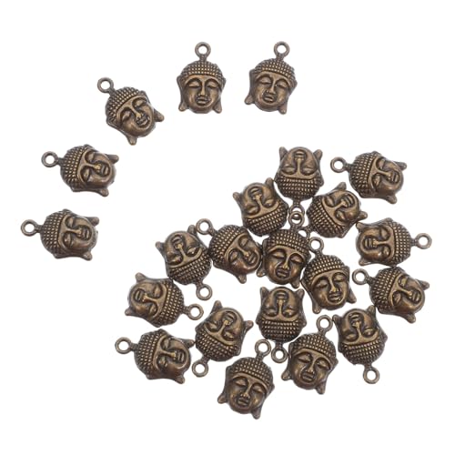 SHERCHPRY 100 Stück Buddha Kopf Perlen Vintage Metalllegierung Anhänger Charms für DIY Armband Halskette Schmuck Gebetsanhänger Spirituelle Accessoires von SHERCHPRY