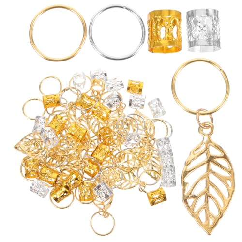 SHERCHPRY 100 Stück Dreadlocks Ringe aus Metall Kreative Haarschmuck Rohlinge Dekorative Haarrohre für Zuhause Friseursalon und Besondere Anlässe von SHERCHPRY