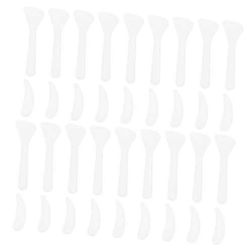 SHERCHPRY 100 Stück Kosmetikspatel aus Kunststoff Glatte Oberfläche Vielseitige Creme löffel für Gleichmäßiges Auftragen und Probenahme Weiß Hautfreundlich Langlebig von SHERCHPRY