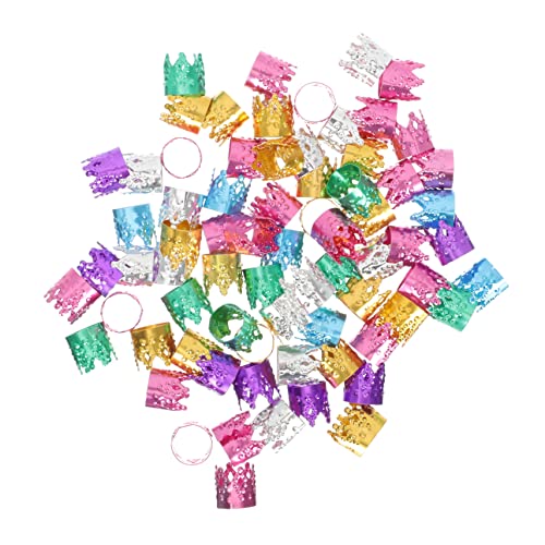 SHERCHPRY 100stücke Dreadlocks Ringe Kronenform Verstellbare Haarverlängerungs-manschetten Für Zöpfe Und Dreadlocks Haarschmuck Für Kreative Frisuren Farbenfroh Und Langlebig von SHERCHPRY