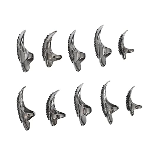 SHERCHPRY 10stücke Strass Nagel Klaue Falsche Nägel Ring Halloween Fingernagel Ring Für Partys Cosplay Bauchtanz Hochzeit Accessoires von SHERCHPRY