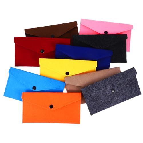 SHERCHPRY 10stücke Filzaufbewahrungstaschen Mit Druckknopf Vielseitige Taschen Für Handy Geld Münzen Und Zubehör Reisen Und Alltag von SHERCHPRY